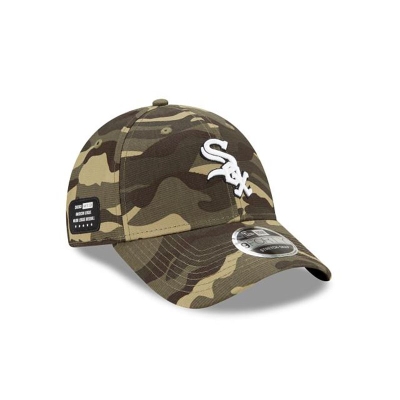 Green Chicago White Sox Hat - New Era MLB Armed Forces Weekend Stretch Snap 9FORTY Adjustable Caps USA8509463